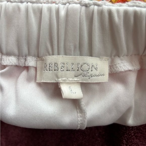 Rebellion White Crochet High-Waist Multicolor Shorts - Picture 3 of 3